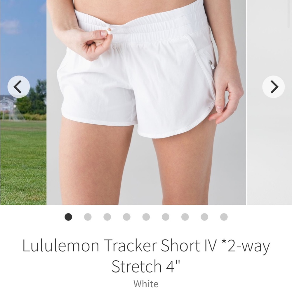 Lululemon tracker shorts 4” white